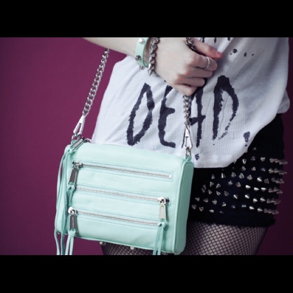 Rebecca Minkoff - Five-Zip Mini Crossbody Bag MINT COLOR - Picture 2 of 5